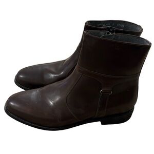 Stuart McGuire Brown Leather Men’s  Zip Up Boots Size 10.5